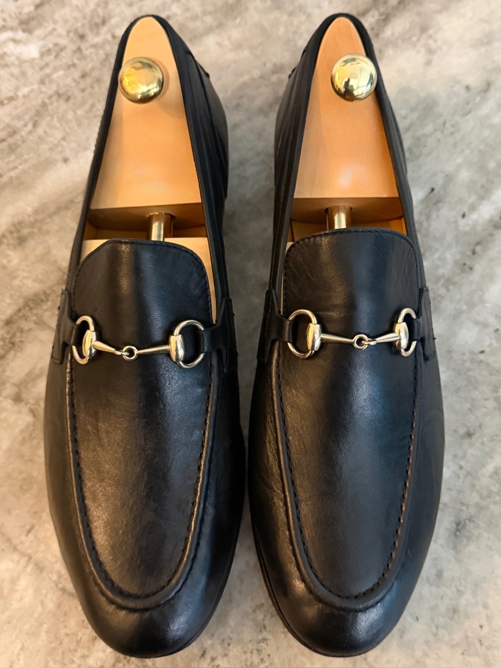 GUCCI HORSEBIT BLACK LEATHER MOCCASIN $1100 39 / 9 US BRIXTON JORDAAN BETIS